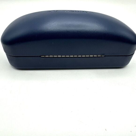 LACOSTE Dark Navy Smooth Faux Leather Clamshell Eye Glass Case - Picture 4 of 12